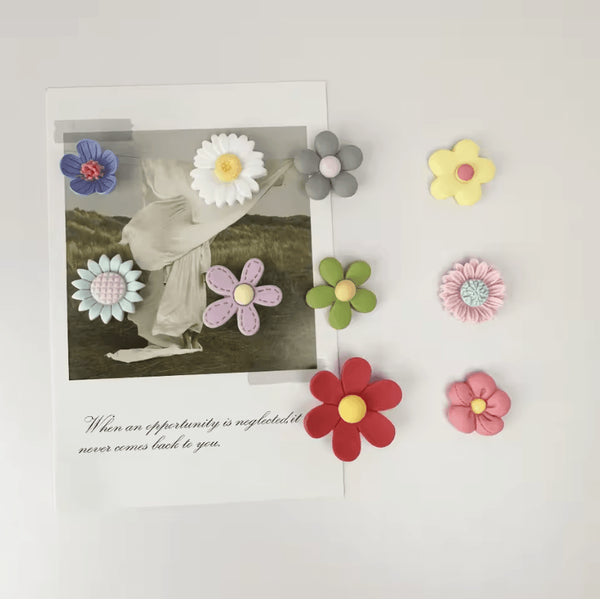3D Flower Fridge Magnets – Cute Matte Decorative Magnets Set