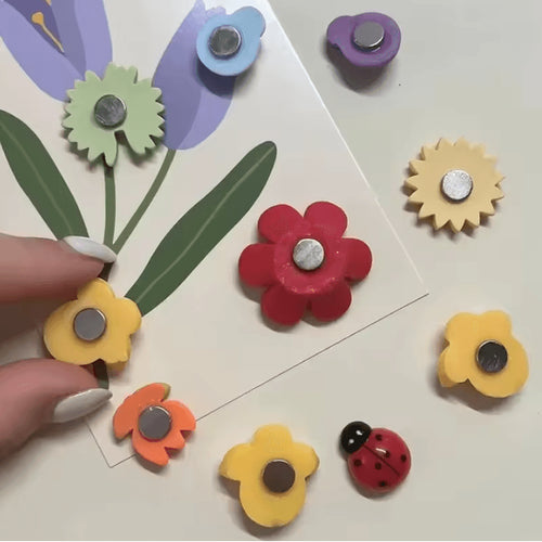 3D Flower Fridge Magnets – Cute Matte Decorative Magnets Set